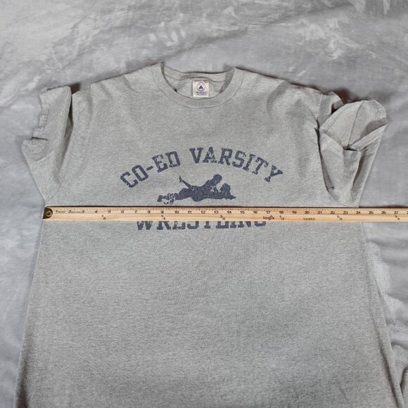 Vintage Co Ed Wrestling Sex Parody T Shirt Mens XL Humor Funny Gray Y2K - Picture 5 of 6